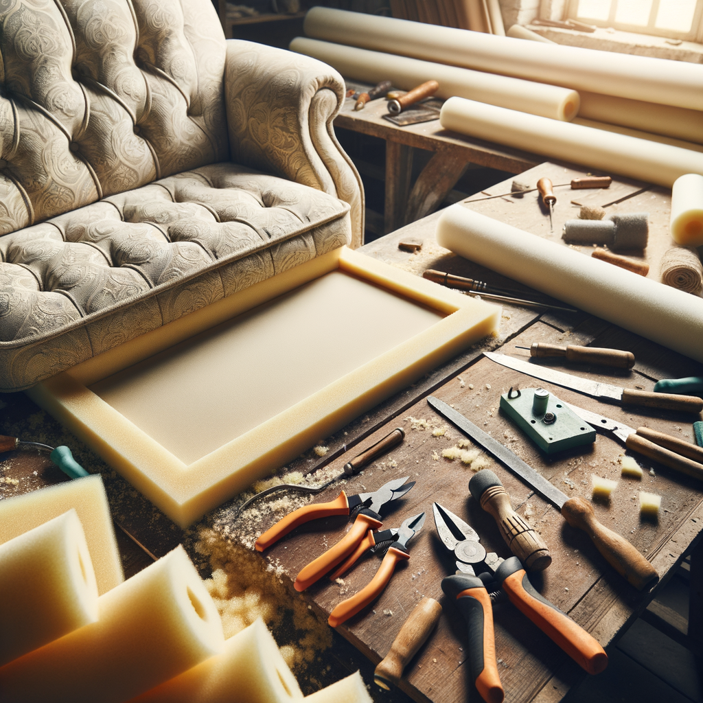 Aplicación de la espuma al sofá